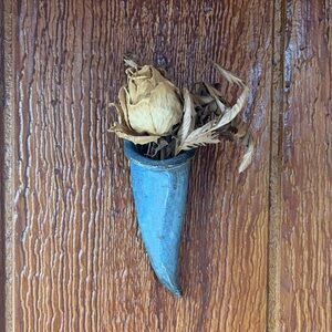 Rustic Blue Handmade Pottery Wall Vase